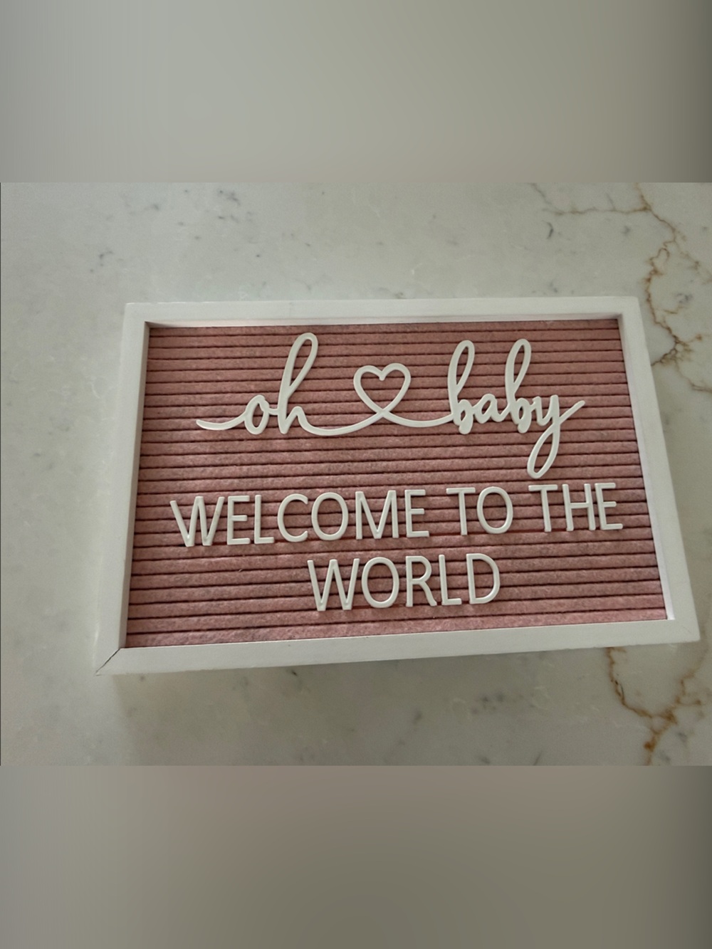 Oh Baby Pink Felt Letter Board Welcome Sign - Home Accents